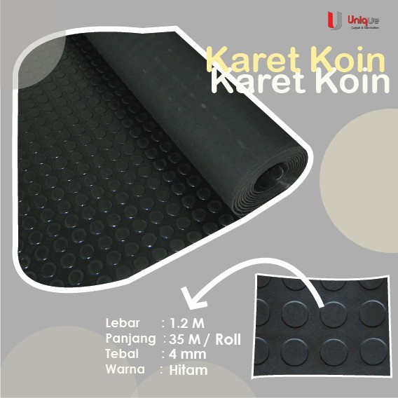 Slip Karpet Karet Motif Koin Meteran Dan Roll
