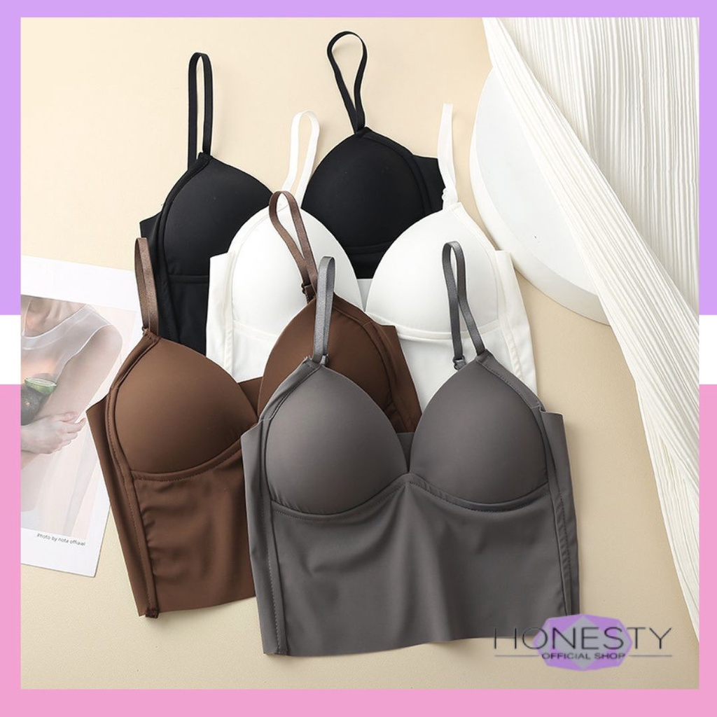 Miss H ~ 233 Tanktop Bra Fashion Basic Tanktop Wanita Olahraga Gym dengan Tali Import Atasan Seksi