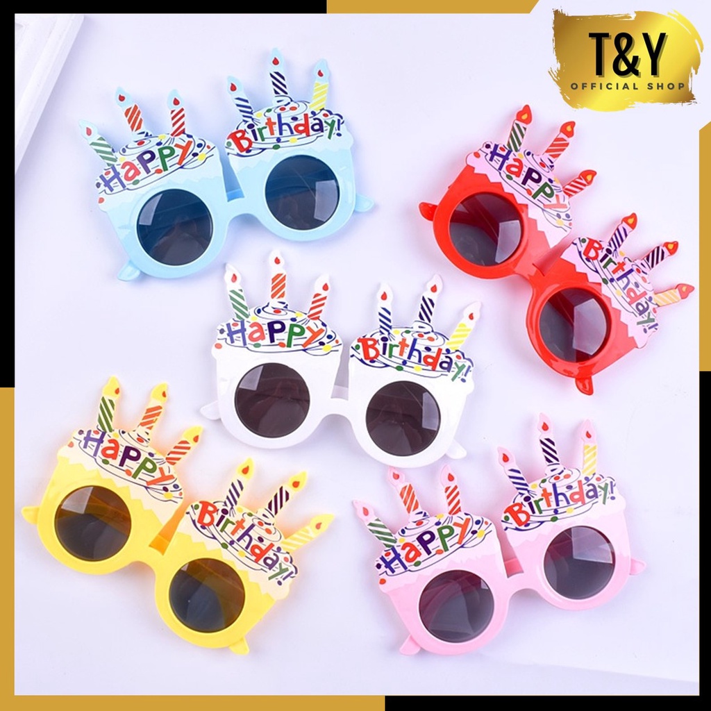 T&amp;Y KacaMata Birthday Glsses 6644 Kaca mata Happy Birthday Untuk Hadiah Untuk Dekorasi Pesta Unisex Fashion Murah Impor