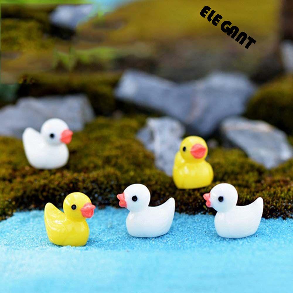 5pcs Miniatur Bebek Kuning Bahan Resin Untuk Dekorasi Taman