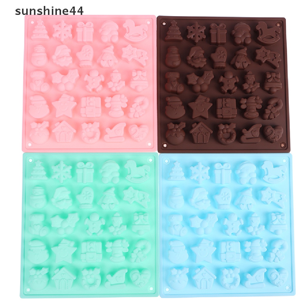 Sunshine 25rongga Natal Snowman Cetakan Silikon Cetakan Kue Coklat Alat Baking.