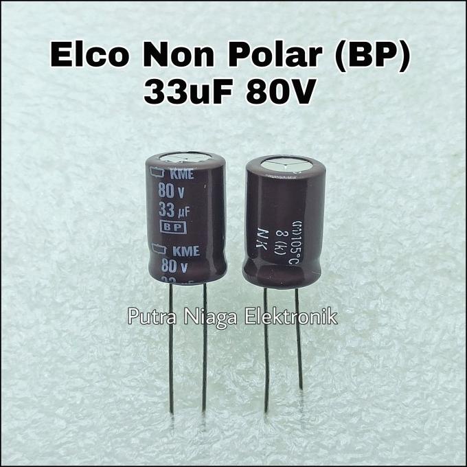 Elco 33uF 80V Non Polar / BP Kapasitor NonPolar 33 uF 80 Volt putr4n14 Ayo Beli