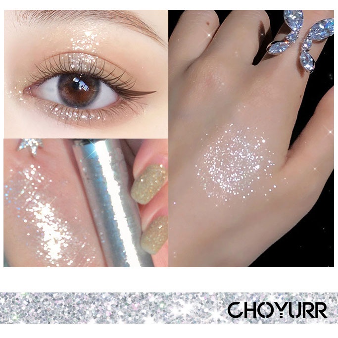 【COD】Eye Shadow Liquid Glitter Liquid Round Tube Pearlescent Brightening Monochrome Eye Shadow Eyeshadow Shimmer Eye Makeup-CH