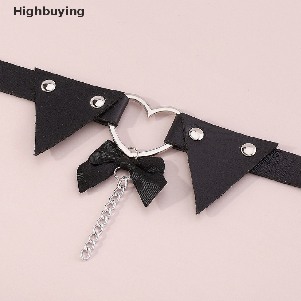 Hbid Woman Punk Choker Collar Necklace Pu Leather Gothic Rivets Choker Necklace Glory