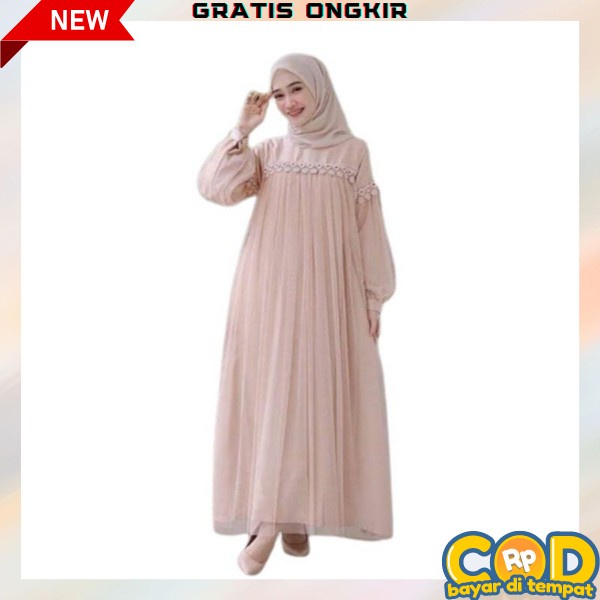 Dress Pesta Kondangan Baju Muslim Elegan Jumbo Mewah Model Terbaru Gsmis Cewek Bju Muslimah Import P