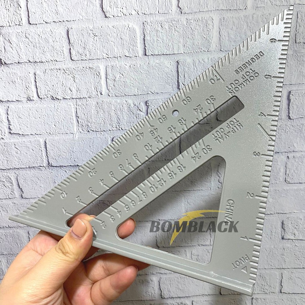 Penggaris Siku Sudut Segitiga 7 inch Alumunium Speed Square Ruler HD