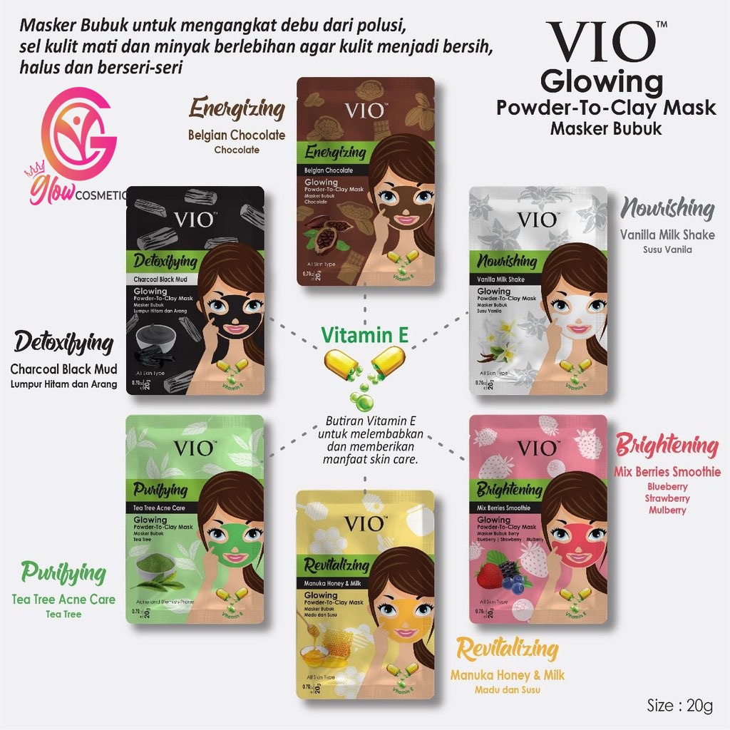 VIO GLOWING POWDER TO CLAY MASK 20G