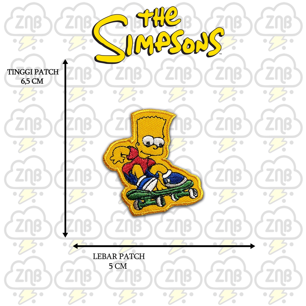 ZINBONS Patch bordir emblem patch simpson satu paket isi 8 patch free 1 stiker musik