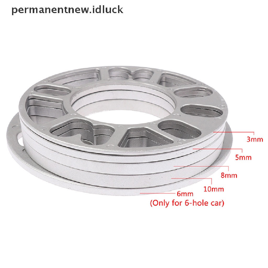 [luckypermanentnew] 3 /5 /6 /8/10mm Paduan Aluminium Mobil Roda Spacer Adaptor Shims Plat Aksesoris Mobil [ID]