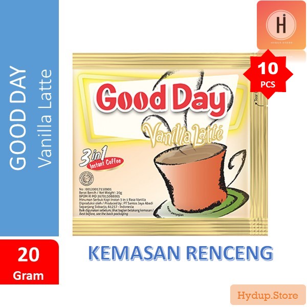 

Goodday Vanilla Latte 3 in 1 Instant Coffe Renceng isi 10 Sahset Kemasan 20 Gr