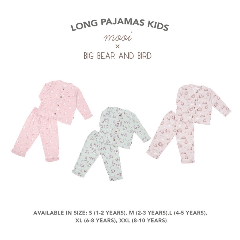 MOOI LONG PAJAMA KIDS X BIG BEAR AND BIRD