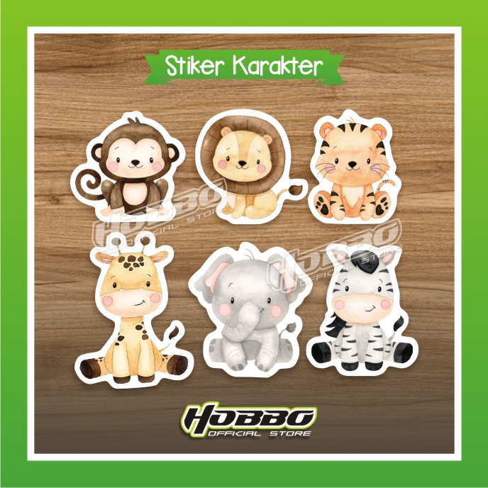 

1 Set - Mini Stiker Lucu Karakter Jungle Zoo - Cute Sticker Character Safari