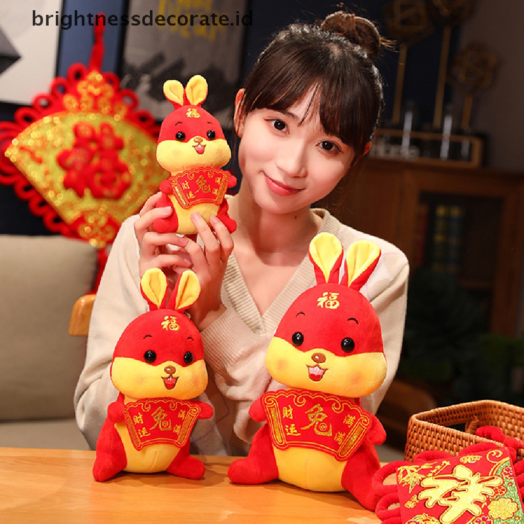 [Birth] 2023tahun Baru Tang Suit Gaya Cina Kelinci Mainan Mewah Lucky Bunny Boneka Boneka [ID]