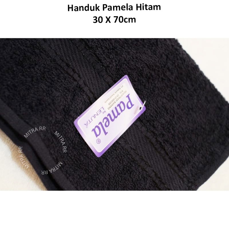 Handuk Pamela Hitam by Lenuta 30 x 70cm | Handuk Salon Handuk Muka Handuk Olahraga Polos Hitam