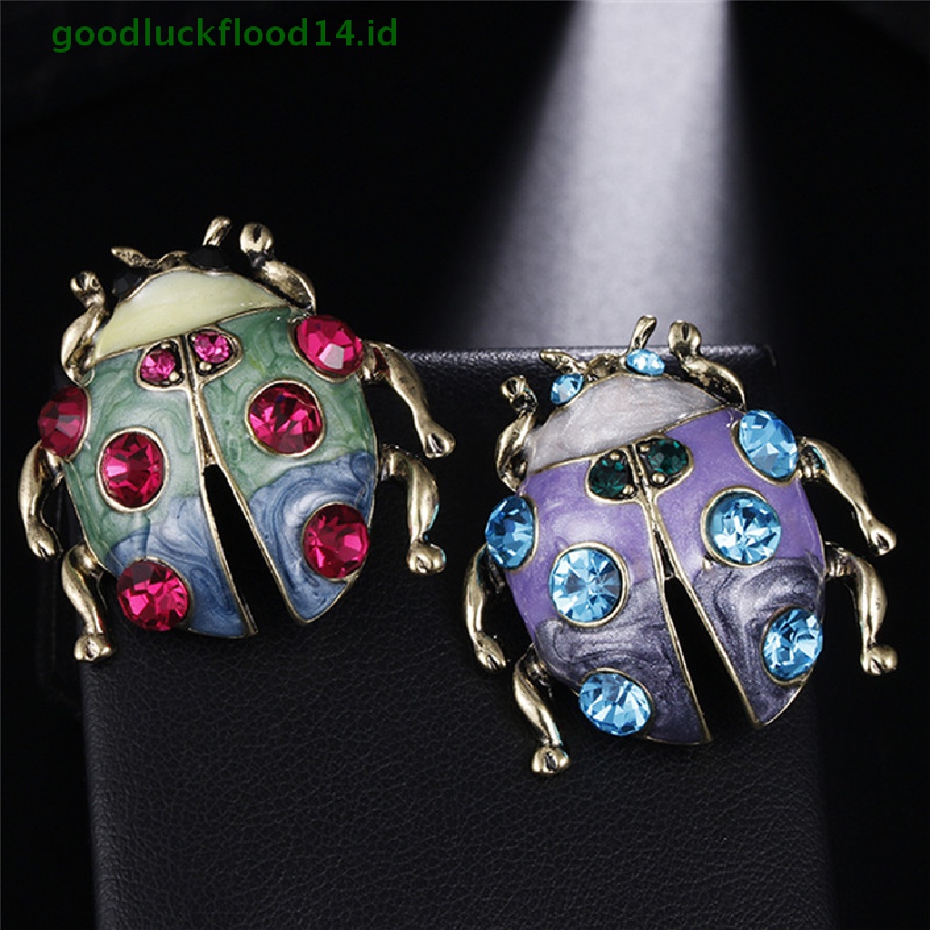 [GOOGFOUR] Ladybug Kristal Bros Pin Berlian Imitasi Bros Baju Pernikahan Decor Jewelry [TOP]