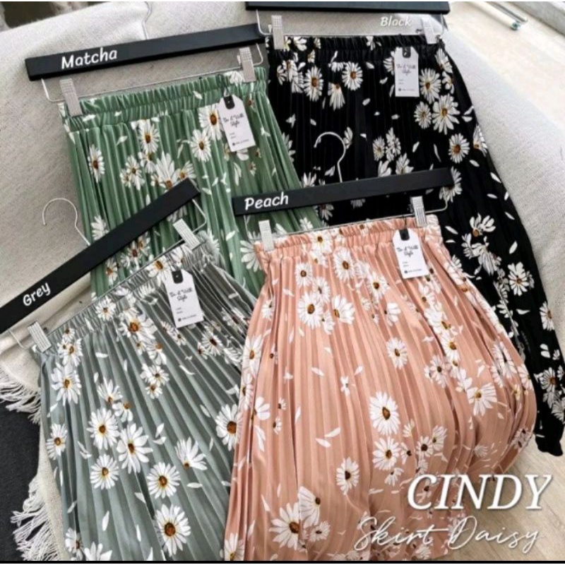 Rok plisket Daysi  premium motif bunga