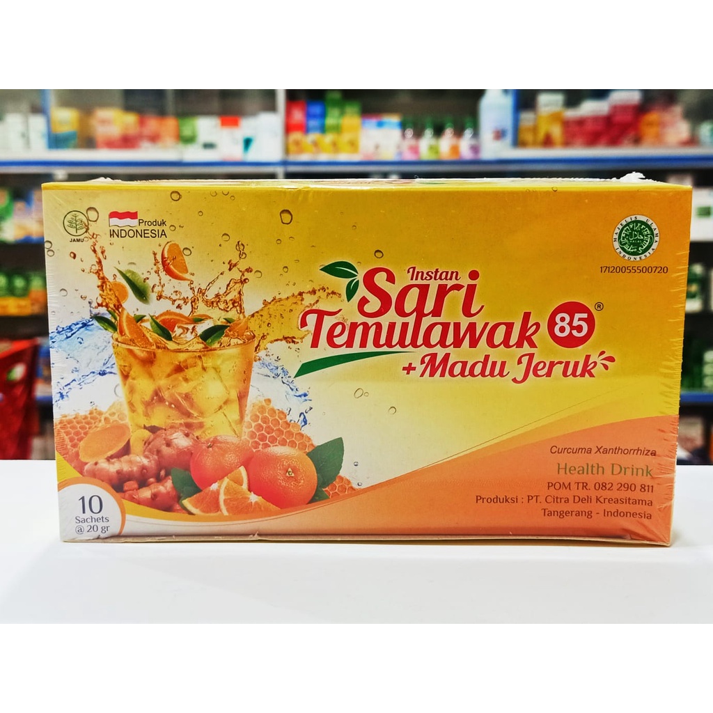 Sari Temulawak 85 + Madu Jeruk 1 Box isi 10sachet - Vitamin kesehatan fungsi hati Original