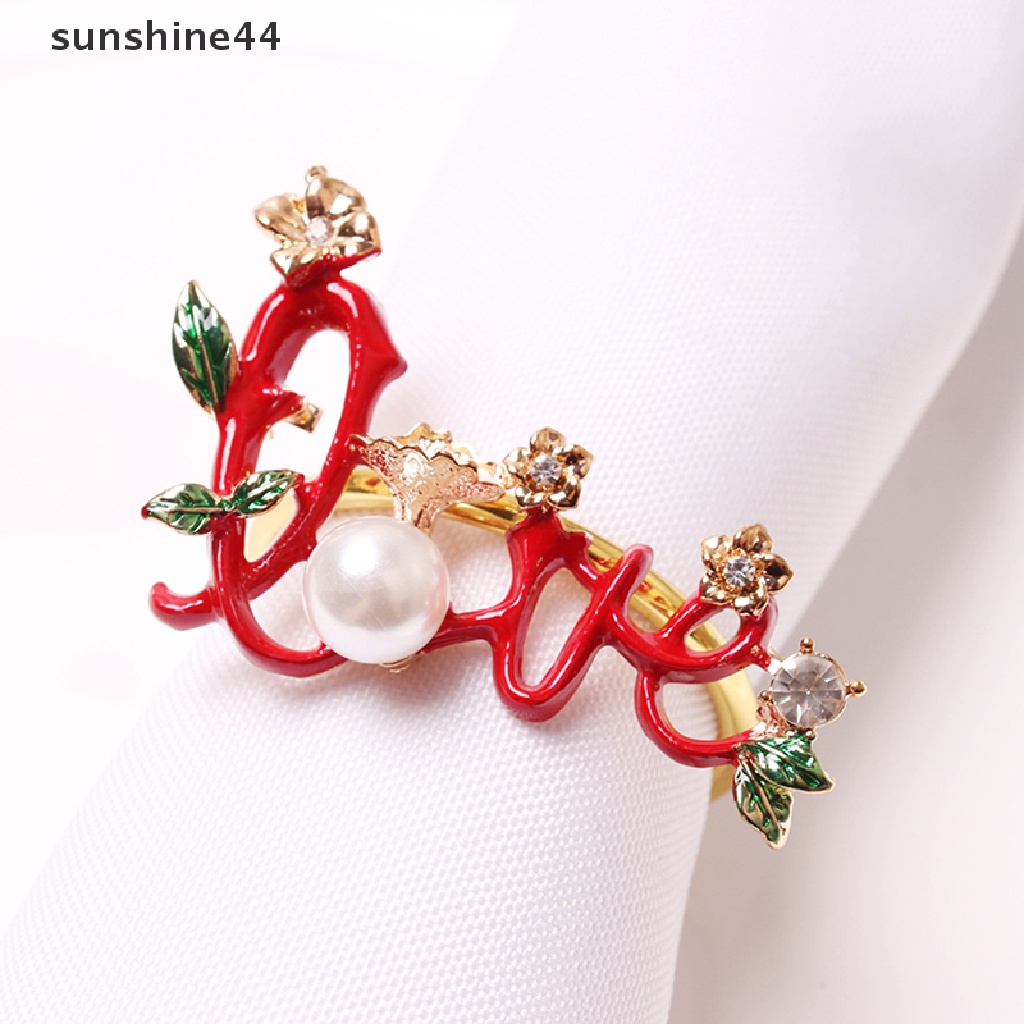 Sunshine LOVE Napkin Rings Untuk Pesta Pernikahan Table Napkin Holder Valene's Day Gift.