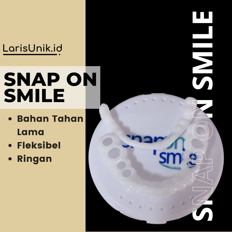 Gigi Palsu Atas Bawah Instan Gigi Palsu Silikon Alami Snap On Smile Putih Original Authentic