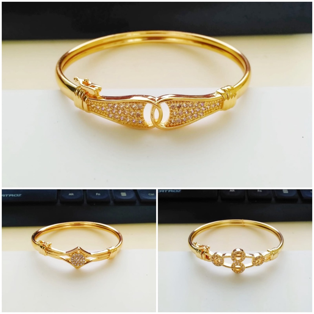 AV96 Grosir Gelang Bangle Permata Berbagai Motif