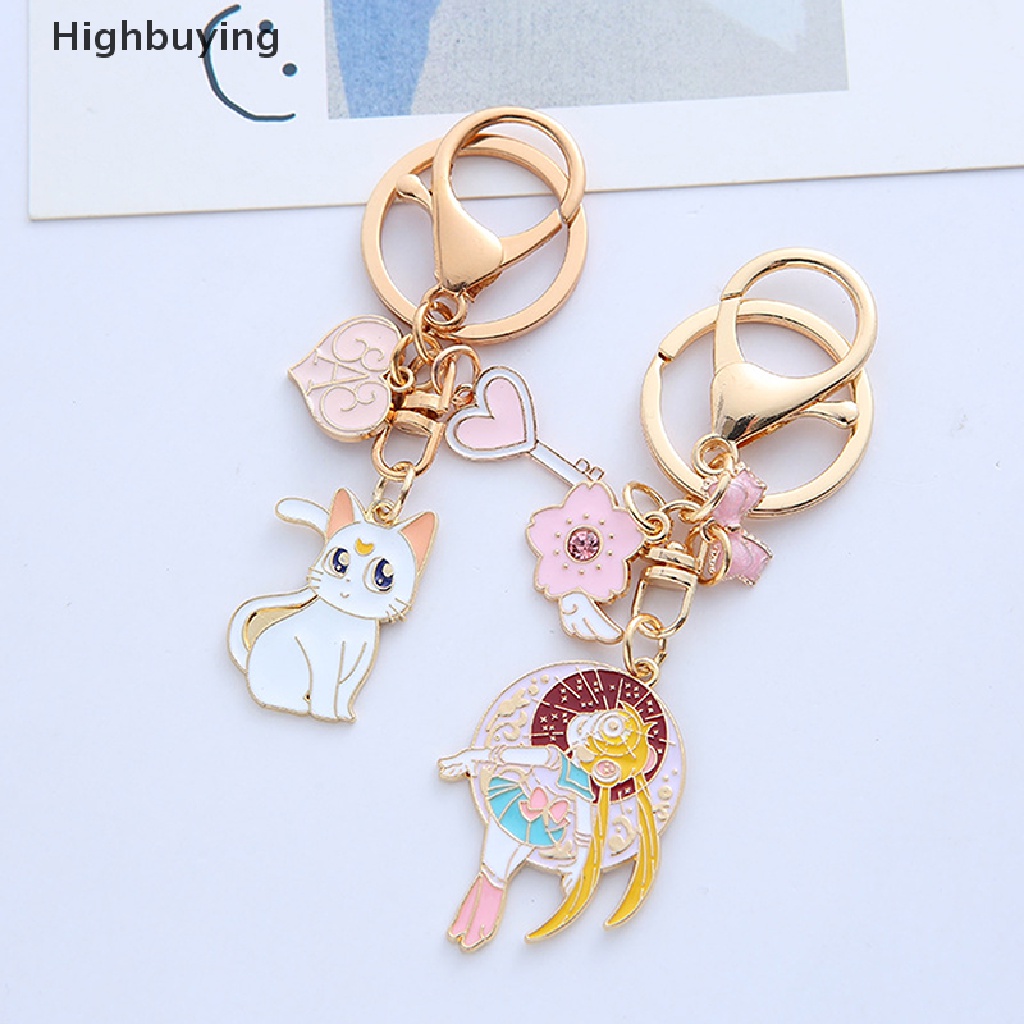 Hbid Sailor Moon Keychain Sweet Cat Girl Gantungan Kunci Mobil Desain Kreatif Kartun Lucu C Glory