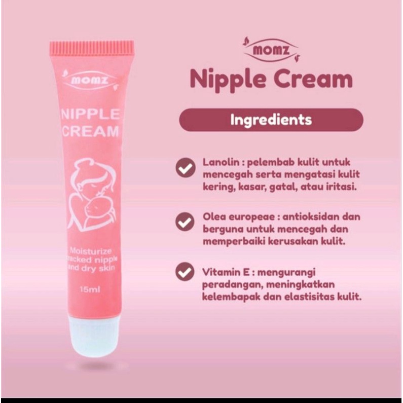 Nipple Cream Pelembab Puti*ng Momz 15ml 99%Lanolin