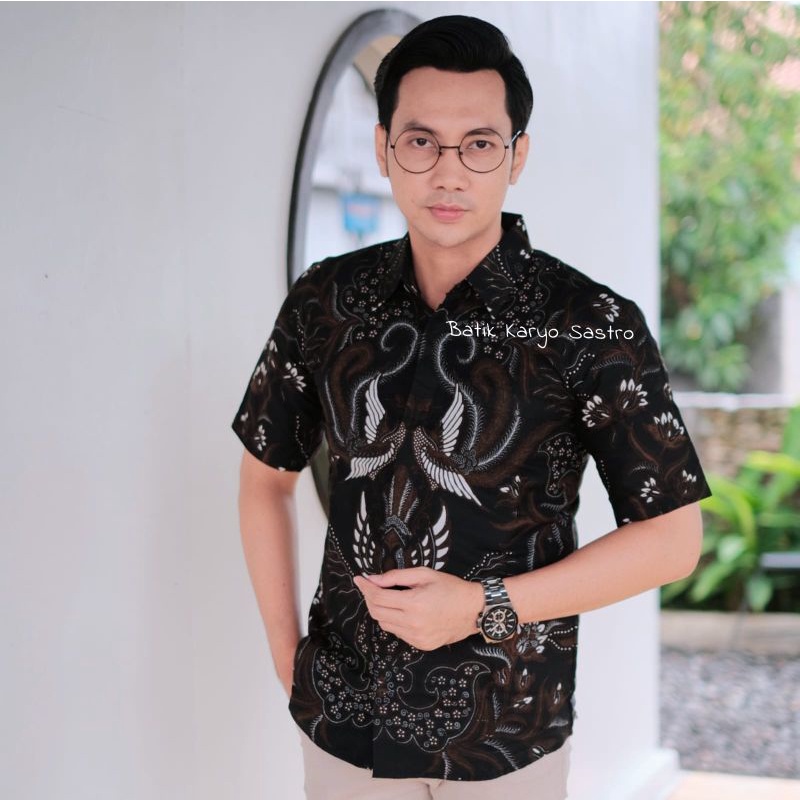 Baju Kemeja Batik Pria Lengan Pendek Premium Slimfit Katun Solo Lapis Furing