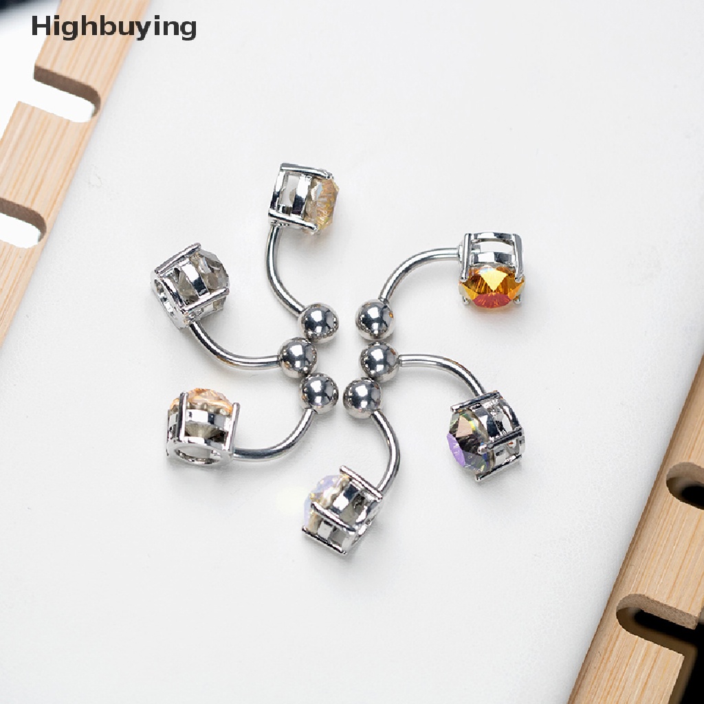 Hbid Multifaceted Zircon Navel Nail Stainless Steel Pusar Kuku Tubuh Cincin Glory