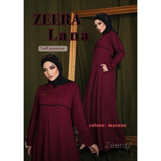 Daster Arab Zeera LANA Maxi Dress Gamis Rayon Twill Premium