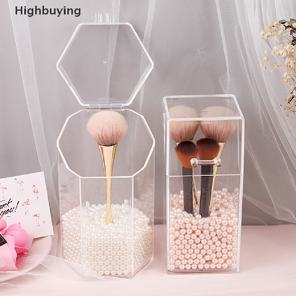 Hbid Mutiara Bening Acrylic Organizer Kosmetik Makeup Brush Wadah Tempat Kotak Penyimpanan Glory