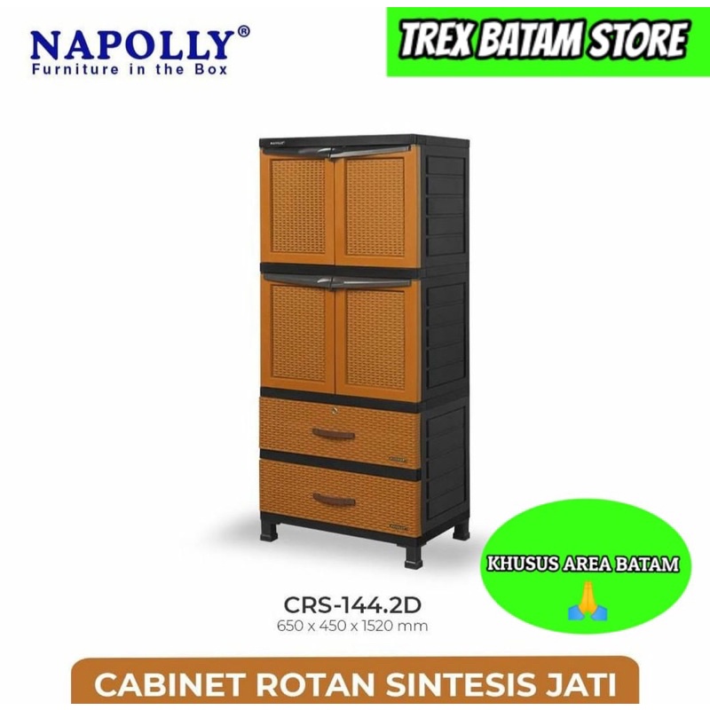 NAPOLLY CRS 144.2D LEMARI PLASTIK CABINET (BATAM)