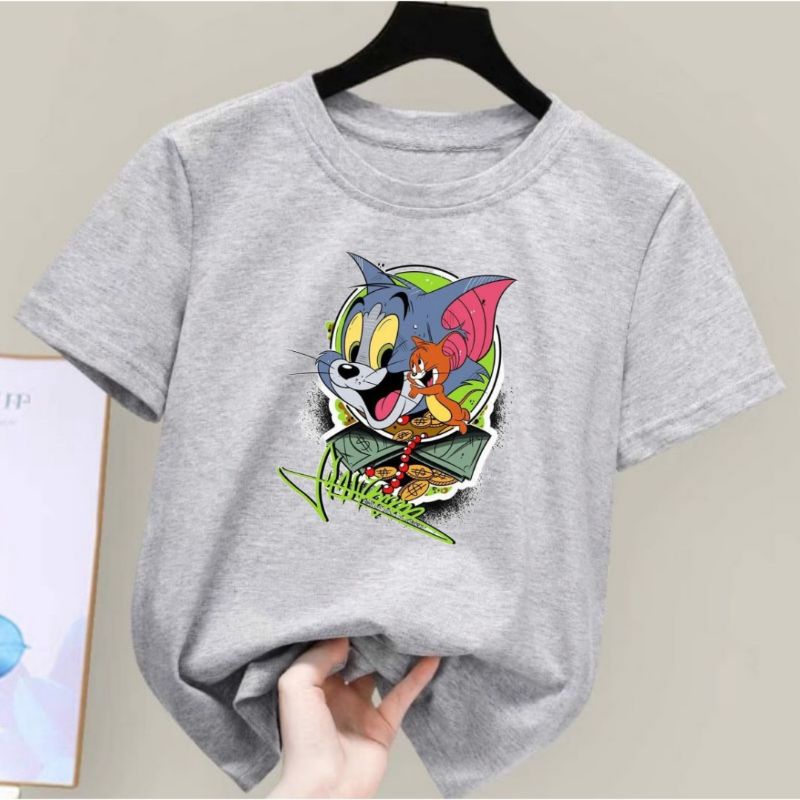 Kaos Distro Anak Cowok Dan Cewek Kaos Anak Gambar Kartun Kucing Tikus Untuk Anak Umur 2 sampai 10 Tahun T shirt Anak Atasan Kaos Anak