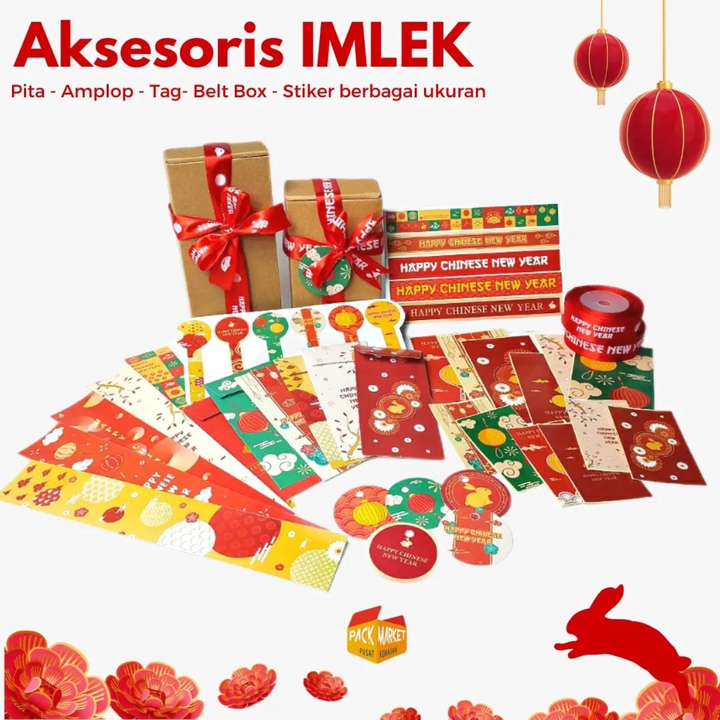 

Aksesoris Kemasan Imlek/Lunar New Year - Amplop,Tag, Stiker, Pita