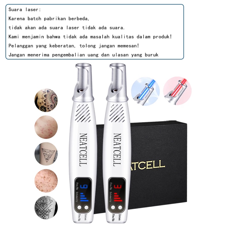 Neatcell Picosecond laser biru pen penghilang flek hitam tatto tai lalat blue / red laser pen Laser Wajah  Penghilang Tato Penghilang Kutil Penghilang Tai Lalat