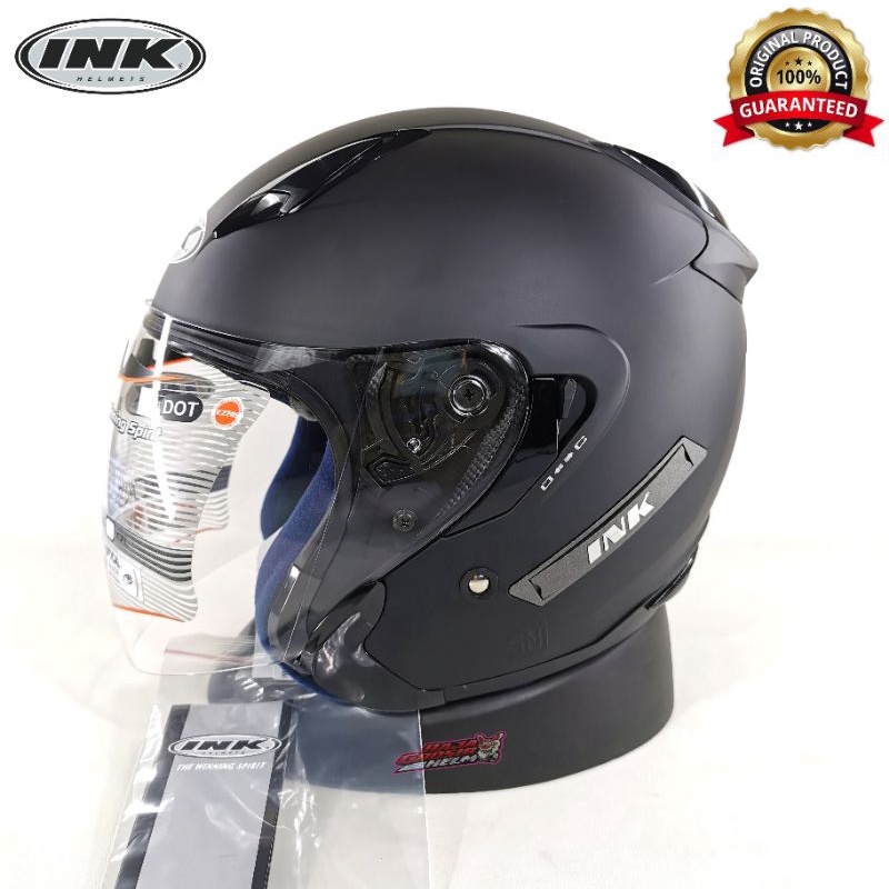 HELM INK METRO BLACK MATT DOUBLE VISOR HELM TOURING INK METRO 2 VISOR HITAM DOFF HELM INK ORI ASLI H