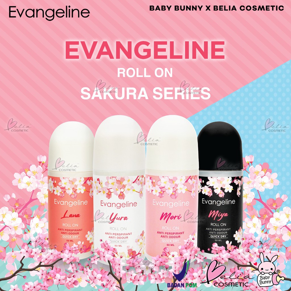 ❤ BELIA ❤ EVANGELINE Roll On Anti Perspirant | Deodorant Anti Odour | Quick Dry 50ml | BPOM