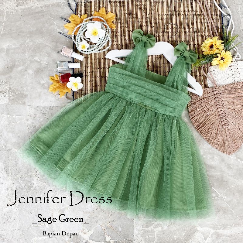 jennifer dress anak dan dewasa /dress anak perempuan warna sage/dress sage anak dan dewasa