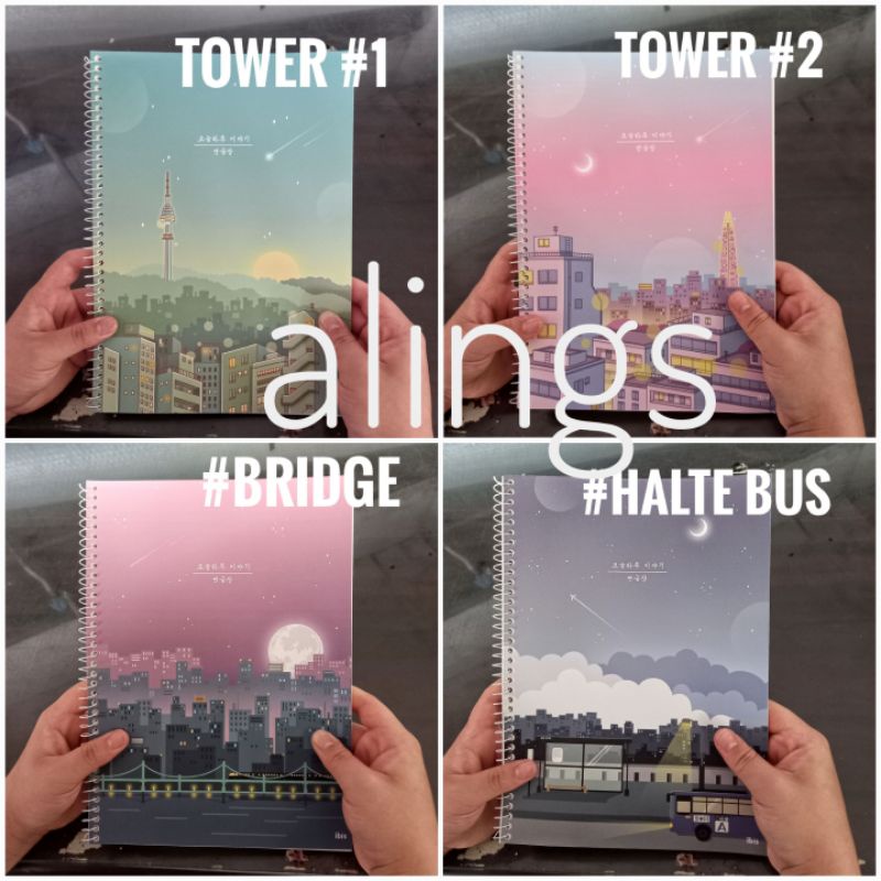 

City View Blank Spiral Notebook Plain Buku Tulis Catatan Halaman Polos