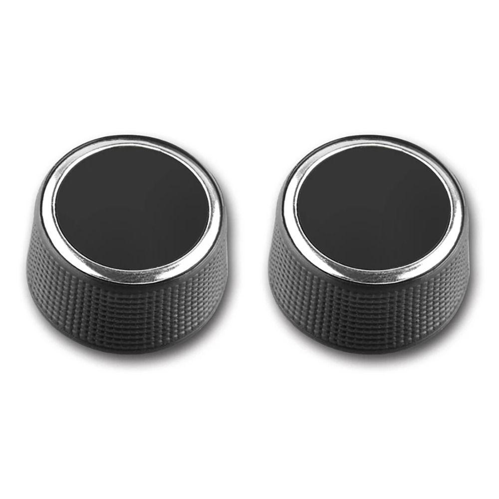 2pcs Knob Kontrol Nada Hitam Bagian Otomatis Knob Radio Audio Plastik