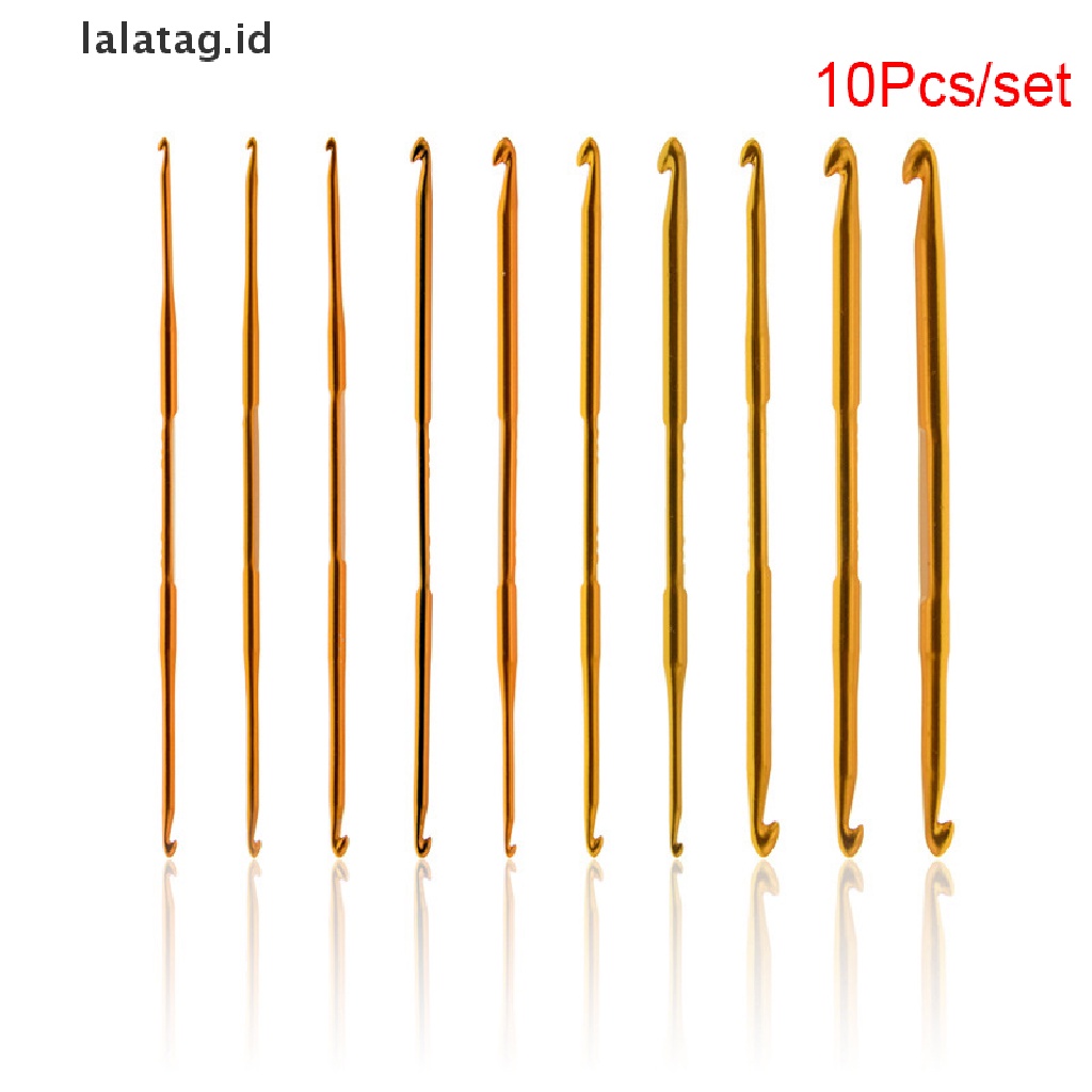 [lalatag] 10pcs Alumina Crochet Hook Set DIY Knitg s Alat Jahit Knitg Rumah [ID]