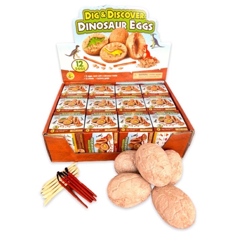 Diy I-Dig Dino Eggs Mainan edukasi menggali surprise egg/ telur dinosaurus arkeologi/ gali gems batu