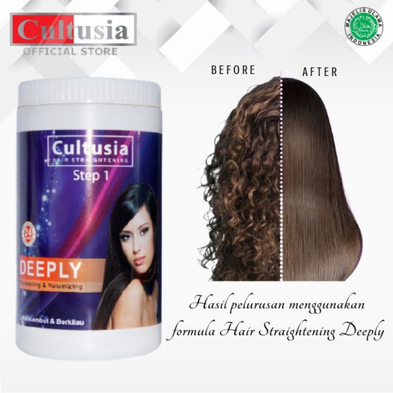 CULTUSIA STEP 1 - DEEPLY Hair Straightening 1 KG (1000 mL) | Pelurus Rambut Rebonding Smoothing