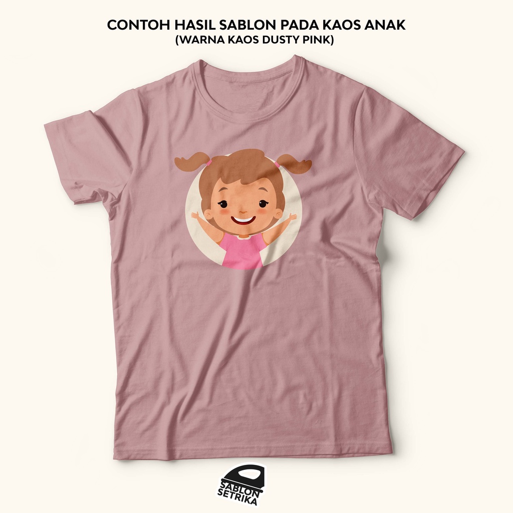SABLON SETRIKA SABLON DTF PRINTING TEMA KARTUN KARAKTER ANAK PEREMPUAN
