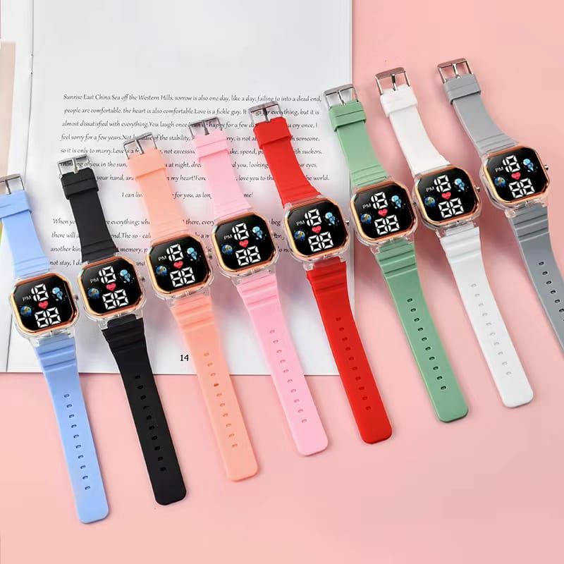 Viral Led Kasual Limited Edition Pria dan Wanita Jam Tangan Anti Air Silicon Elektrik Fashion