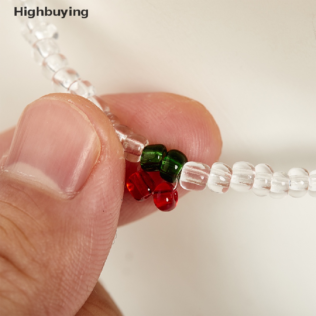 Hbid Wanita Manis Cherry Choker Transparan Beads Kalung Buah Pesta Perhiasan Hadiah Glory