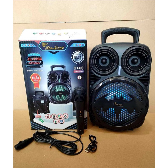 Speaker Jin Long JL-1160 Batman / Speaker Bluetooth Karakter JL1160  / Portable Wireless Speaker 6''