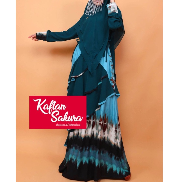 NEW !! GAMIS SYARI SET KHIMAR TIE DYE DRESS , GAMIS WANITA MUSLIMAH TERBARU XL JUMBO