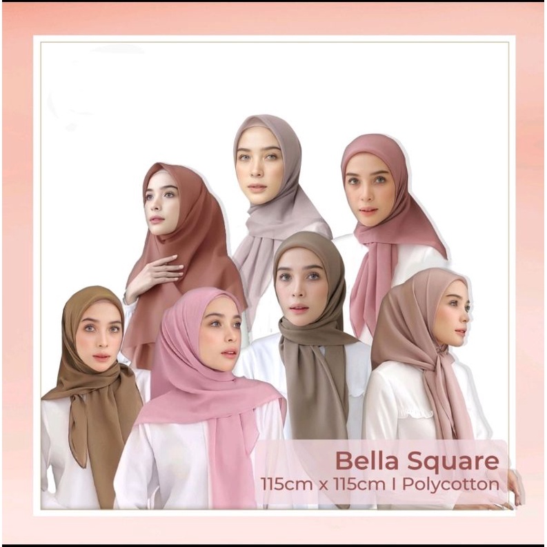 KERUDUNG BELLA SQUARE / HIJAB BELLA SQUARE PREMIUM WARNA KOMPLIT / HIJAB SEGI EMPAT