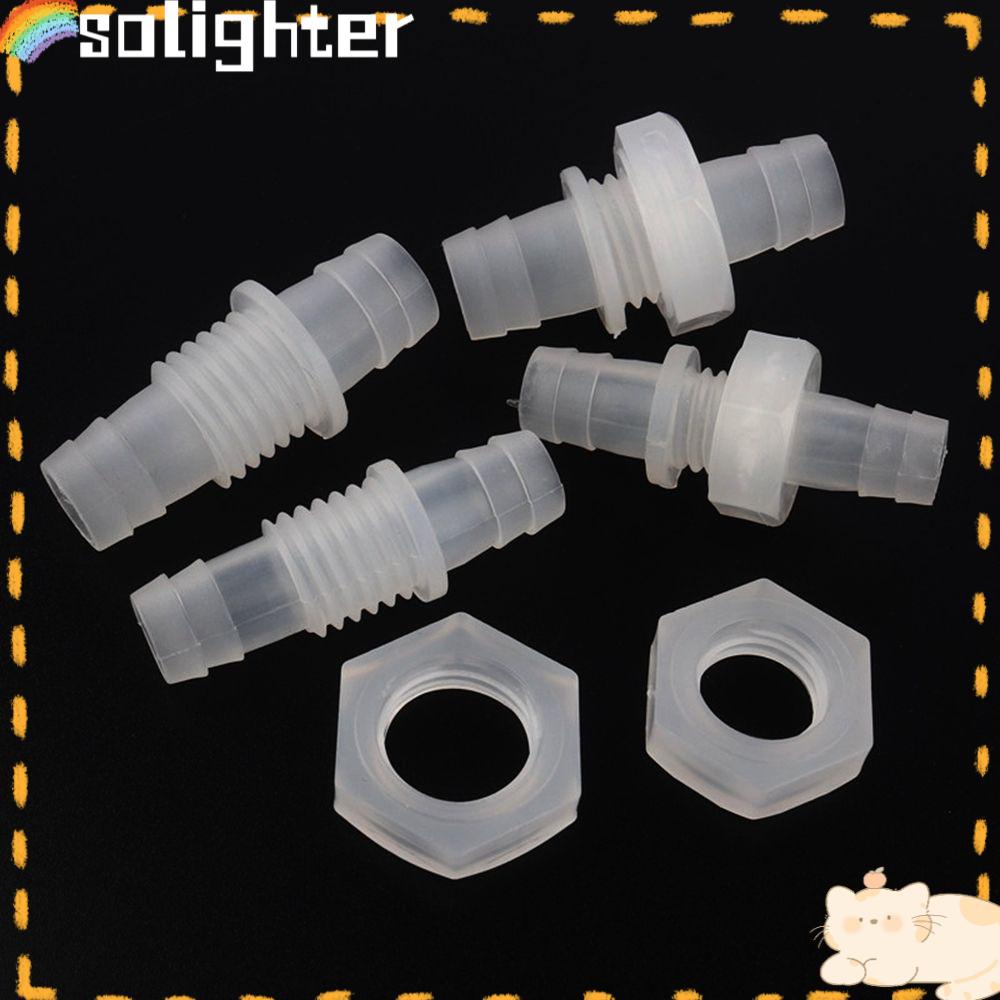 Solighter 5pcs Konektor Lurus Sambungan PP Aquarium Pagoda Fitting Selang