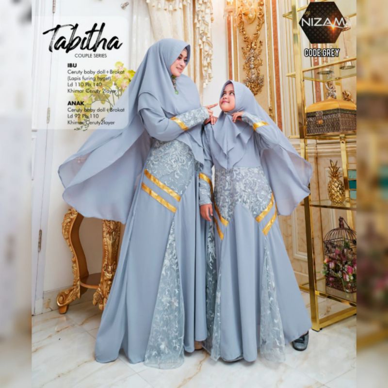 RESTOK SETELAN GAMIS SYAR'I IBU ANAK JUMBO BABYDOLL LD 110/8 9 10 11 TAHUN/GAMIS SYARI MOTIF/BAJU CO